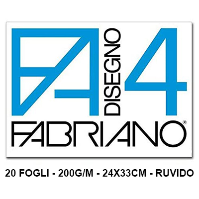 Foto principale Album da disegno Fabriano F4 ruvido 24×33 cm 200g 20 fogli