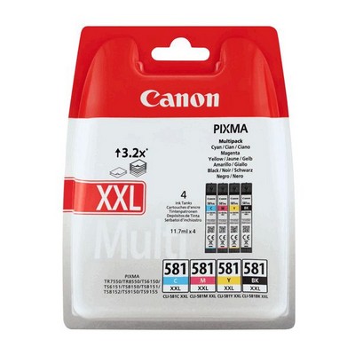 Foto principale Cartuccia originale Canon 1998C004 Multipack CLI-581XXL (Conf. da 4 pz.) NERO+COLORE