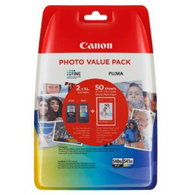 Foto principale Cartuccia originale Canon 5222B013AA Multipack PG-540XL / CL-541XL (Conf. da 2 pz.) + 50 Fogli GP-501 NERO+COLORE