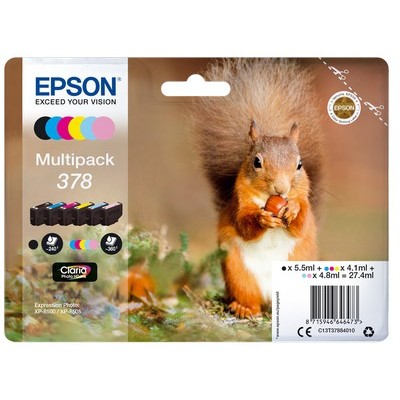 Foto principale Cartuccia Epson C13T37884010 Multipack 378 Scoiattolo (Conf. da 6 pz.) originale NERO+COLORE