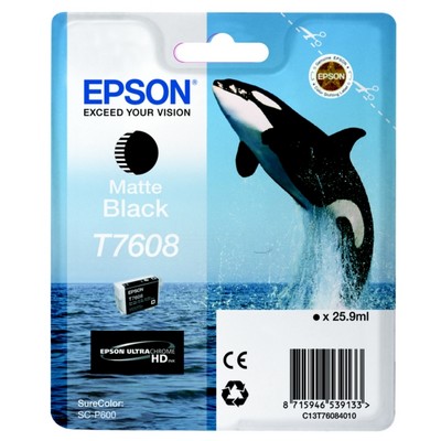 Foto principale Cartuccia originale Epson C13T76084010 T7608 Orca NERO OPACO