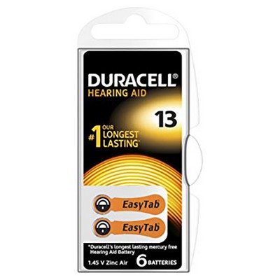 Foto principale Duracell 6 Batterie otoacustiche 13 1,45V Zinco-Aria