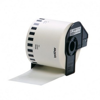Foto principale Etichette adesive per etichettatrice compatibile Brother DK-22205 DK Tape da 62 mm (Rotolo 30,48 metri) NERO SU BIANCO