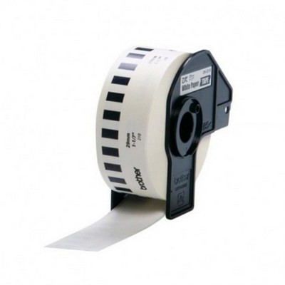 Foto principale Etichette adesive per etichettatrice compatibile Brother DK-22210 DK Tape da 29 mm (Rotolo 30,48 metri) NERO SU BIANCO