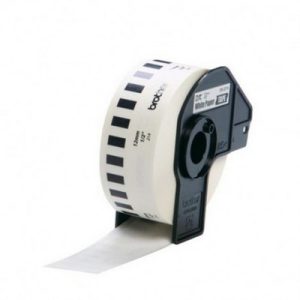 Foto principale Etichette adesive per etichettatrice compatibile Brother DK-22214 DK Tape da 12 mm (Rotolo 30,48 metri) NERO SU BIANCO