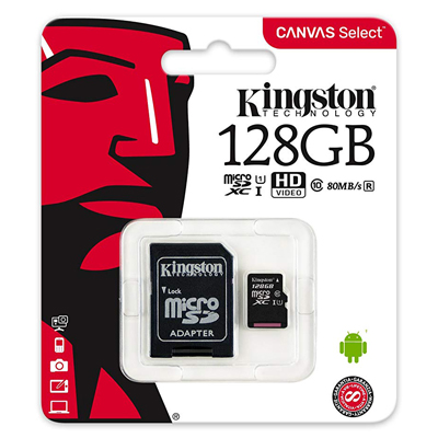 Foto principale Micro SD HC 128GB Kingston Class 10 SDCS/128GB