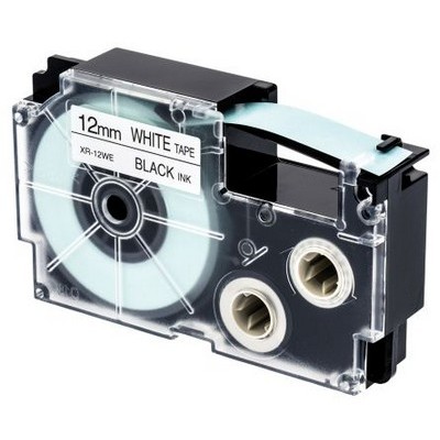 Foto principale Nastro per etichettatrice compatibile Casio XR-12WE da 12 mm NERO SU BIANCO