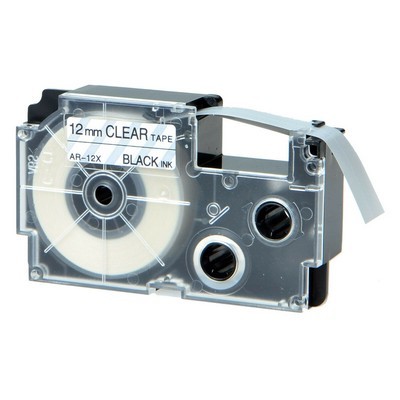 Foto principale Nastro per etichettatrice compatibile Casio XR-12X da 12 mm NERO SU TRASPARENTE