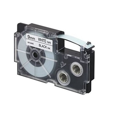 Foto principale Nastro per etichettatrice compatibile Casio XR-9WE da 9 mm NERO SU BIANCO
