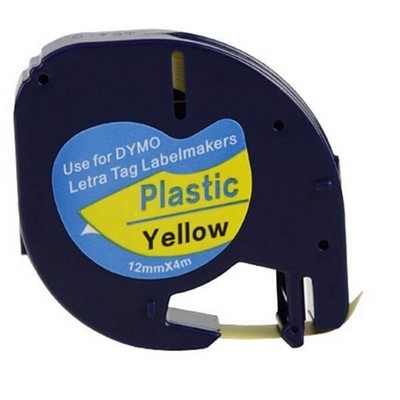 Foto principale Nastro per etichettatrice compatibile Dymo S0721670 LT Plastic da 12 mm (Rotolo 4 metri) NERO SU GIALLO