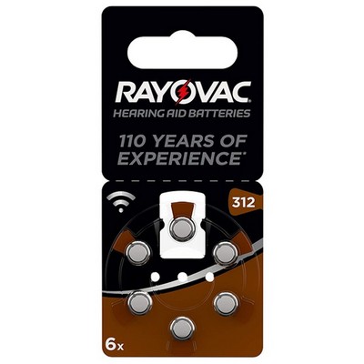 Foto principale Rayovac 6 Batterie per apparecchi acustici 312 1,45V Zinco-Aria