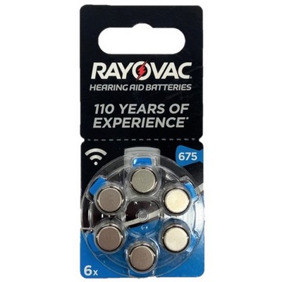 Foto principale Rayovac 6 Batterie per apparecchi acustici 675 1,45V Zinco-Aria
