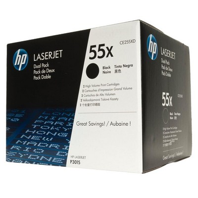 Foto principale Toner Hp CE255XD (Conf. da 2 pz.) originale NERO