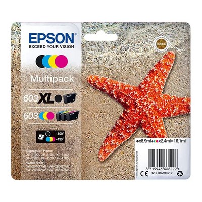 Foto principale Cartuccia originale Epson C13T03A94020 Multipack 603XL + 603 Stella Marina (Conf. da 4 pz.) NERO+COLORE