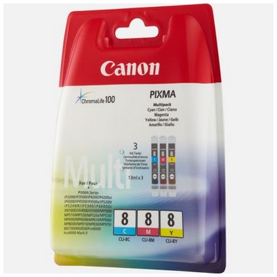 Foto principale Cartuccia originale Canon 0621B029 Multipack CLI-8 CMY (Conf. da 3 pz.) COLORE