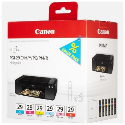 Foto principale Cartuccia originale Canon 4873B005 Multipack PGI-29 C/M/Y/PC/PM/R (Conf. da 6 pz.) COLORE