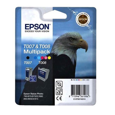 Foto principale Cartuccia originale Epson C13T00740310 Multipack T007 Aquila (Conf. da 2 pz.) NERO+COLORE