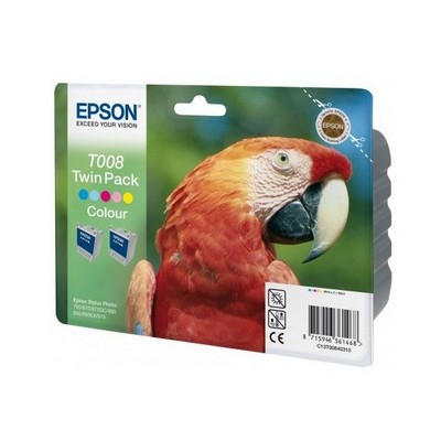 Foto principale Cartuccia originale Epson C13T00840310 Multipack T008 Pappagallo (Conf. da 2 pz.) COLORE