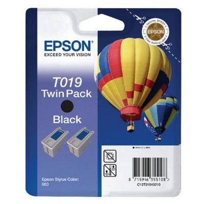 Foto principale Cartuccia originale Epson C13T01940210 Multipack T019 Mongolfiera (Conf. da 2 pz.) NERO