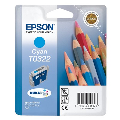 Foto principale Cartuccia originale Epson C13T03224020 T0322 Crayons CIANO