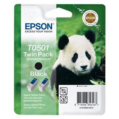 Foto principale Cartuccia originale Epson C13T05014210 Multipack T0501 Panda (Conf. da 2 pz.) NERO
