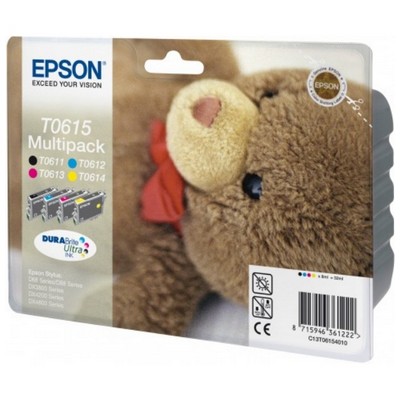 Foto principale Cartuccia originale Epson C13T06154010 Multipack T0615 Orsetto (Conf. da 4 pz.) NERO+COLORE