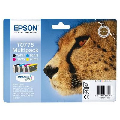 Foto principale Cartuccia originale Epson C13T07154010 Multipack T0715 Ghepardo (Conf. da 4 pz.) NERO+COLORE