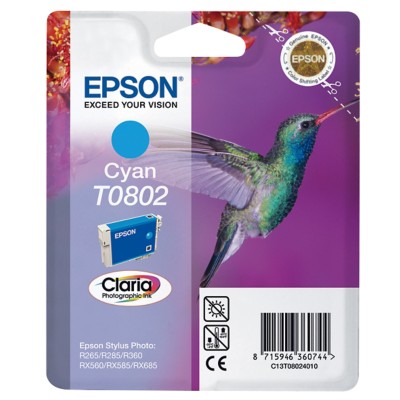 Foto principale Cartuccia originale Epson C13T08024011 T0802 Colibri CIANO