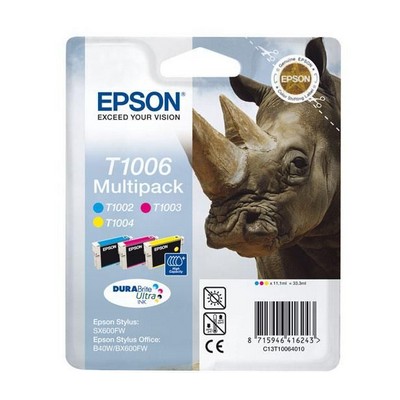 Foto principale Cartuccia originale Epson C13T10064010 Multipack T1006 Rinoceronte (Conf. da 3 pz.) COLORE