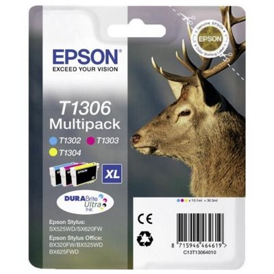 Foto principale Cartuccia originale Epson C13T13064010 Multipack T1306 Cervo (Conf. da 3 pz.) COLORE