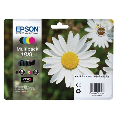 Foto principale Cartuccia originale Epson C13T18164010 Multipack 18 XL Margherita (Conf. da 4 pz.) NERO+COLORE