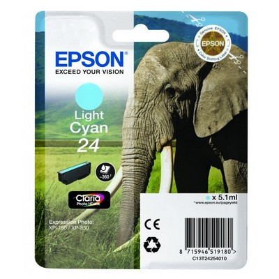 Foto principale Cartuccia originale Epson C13T24254010 24 Elefante CIANO CHIARO