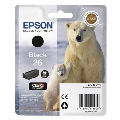 Foto principale Cartuccia originale Epson C13T26014010 T2601 26 Orso Polare NERO