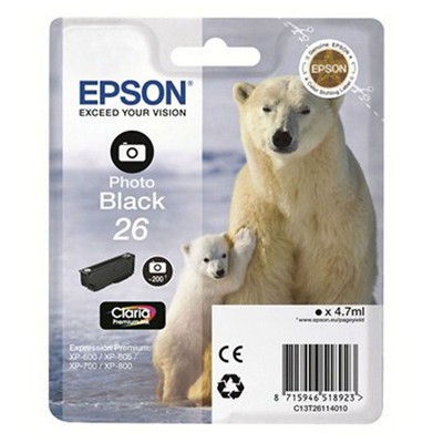 Foto principale Cartuccia originale Epson C13T26114010 26 XL Orso Polare NERO FOTOGRAFICO