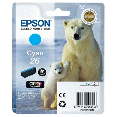 Foto principale Cartuccia originale Epson C13T26124010 T2612 26 XL Orso Polare CIANO