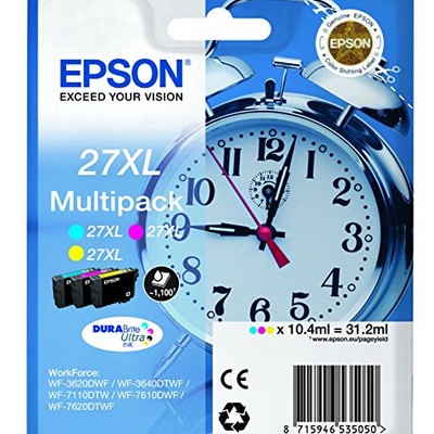 Foto principale Cartuccia originale Epson C13T27154010 Multipack 27 XL Sveglia (Conf. da 3 pz.) COLORE