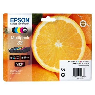 Foto principale Cartuccia originale Epson C13T33374010 Multipack T33 Arancia (Conf. da 5 pz.) NERO+COLORE