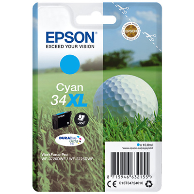 Foto principale Cartuccia originale Epson C13T34724010 34 XL Pallina da Golf CIANO