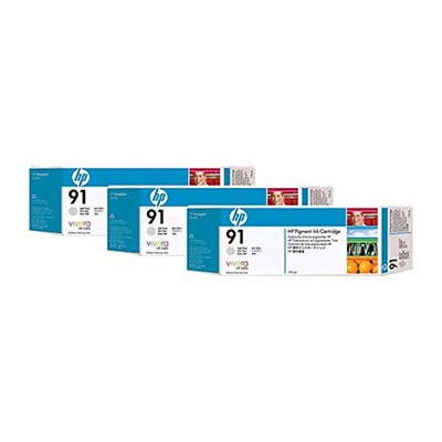 Foto principale Cartuccia originale Hp C9482A Multipack 91 (Conf. da 3 pz.) GRIGIO CHIARO