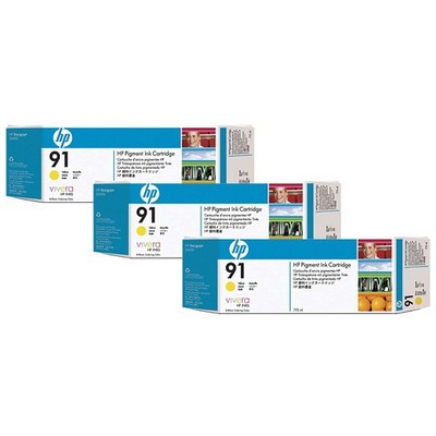 Foto principale Cartuccia originale Hp C9485A Multipack 91 (Conf. da 3 pz.) GIALLO