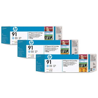 Foto principale Cartuccia originale Hp C9486A Multipack 91 (Conf. da 3 pz.) CIANO CHIARO