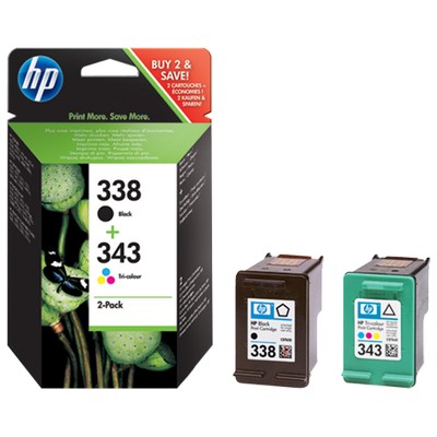 Foto principale Cartuccia originale Hp SD449EE Multipack 338/343 (Conf. da 2 pz.) NERO+COLORE