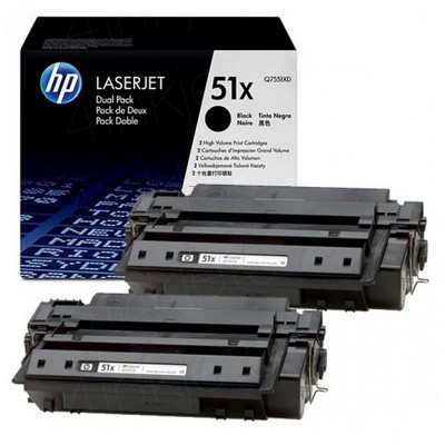 Foto principale Toner originale Hp Q7551XD Multipack 51X (Conf. da 2 pz.) NERO