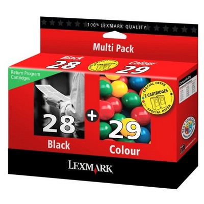 Foto principale Cartuccia originale Lexmark 18C1520E Multipack 28/29 (Conf. da 2 pz.) NERO+COLORE