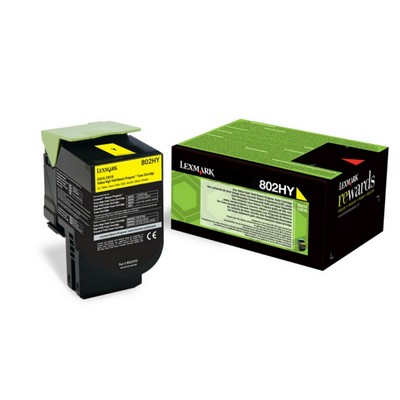 Foto principale Toner originale Lexmark 80C2HYE 802HY GIALLO