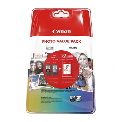 Foto principale Cartuccia originale Canon 5224B007 Photo value pack PG-540L / CLI-541XL (Conf. da 2 pz.) + 50 Fogli 4×6 NERO+COLORE