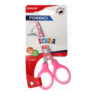 Foto principale Forbice Sunlux 13 cm impugnatura gommata punta arrotondata per bambini rosa 1 pz.