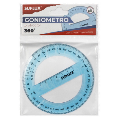 Goniometro Sunlux Protractor 360 gradi 12cm azzurro 1 pz.