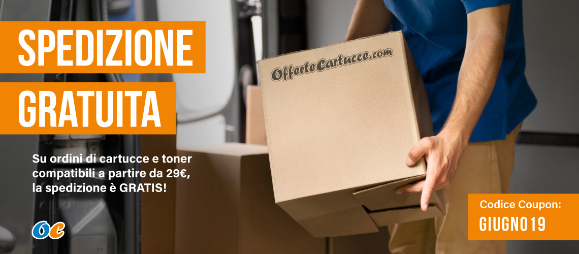 Banner Spedizione gratuita da 19€ coupon Giugno19