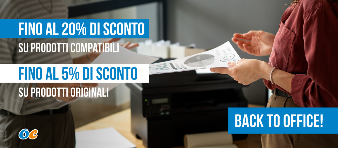 Back to Office: Sconti fino al 20% sui compatibili e al 5% sugli originali